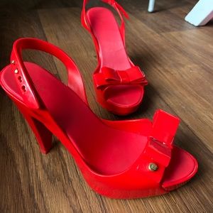 Melissa Jelly Platform Bow Heels open toe